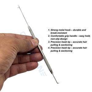 2 In 1 Hair Extension Pulling <b>Hook</b> & Crochet <b>Hook</b> <b>Tool</b> | Professional Micro Ring & Nano Bead Extension Installation <b>Tool</b> - Product Image 2