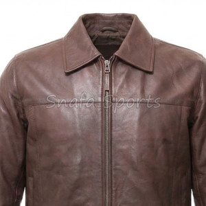Veste en cuir pour homme sur mesure, veste en cuir de motard marron, fabricants de vestes en cuir de motard, haute qualité, prix bas - Product Image 3