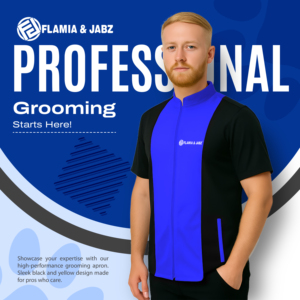 Chaqueta de Trabajo Unisex de Manga Corta FLAMIA JAZZ, Azul Claro y Negro, Algodón Ecológico, Estilo Moderno, Diseño Práctico, Uso Personal - Product Image 2