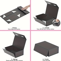 Boîte cadeau pliante magnétique de luxe personnalisée, recyclable, en carton gaufré avec logo imprimé