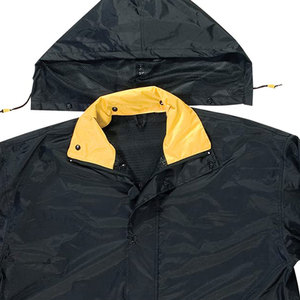 Veste imperméable à capuche unisexe pour adulte, coupe classique, 100% polyester, couleur unie, fermeture éclair, coupe-vent toutes saisons - Product Image 5