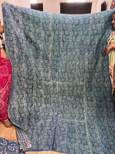 Artisan Cotton Kantha <b>Quilt</b> <b>Throw</b> – Breathable Lightweight Blanket with Hand Embroidery and Unique Reversible Patterns - Product Image 5