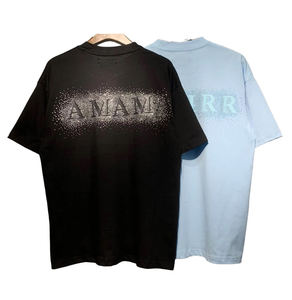 Men's & Women's Starry Scatter <b>Rhinestone</b> T-Shirt 2026 Jet Black Regular Fit Silver Sparkle Crystal Streetwear <b>Top</b> HD - Product Image 2