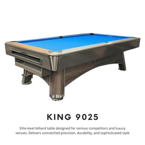 Mesa de Billar Americana Estándar para Torneos OEM King 9025, Madera Contrachapada Sólida, Bolsillos de Cuero Genuino, Sistema de Retorno de Bolas, Pizarra Metálica - Product Image 2