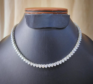 Moissanite <b>Choker</b> Necklace Round Brilliant Cut Prong Setting 925 <b>Silver</b> Women's Luxury Wedding Jewelry - Product Image 1