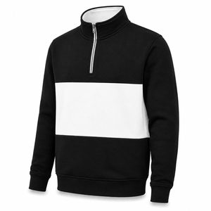Sudadera de invierno para hombre con cremallera de un cuarto, 100% algodón polar, antipilling, personalizada, venta al por mayor, OEM, ODM - Product Image 2