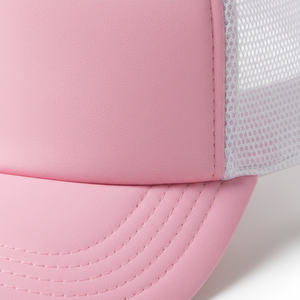 Pink 6-Panel Trucker Hat Mesh Fabric Unisex Adjustable Casual Spring Summer <b>Cap</b> - Product Image 5