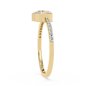 Bague d'éternité minimaliste en pierre naturelle taille poire de haute qualité, plaquée rhodium, certifiée IGI, bijoux de fiançailles et de mariage - Product Image 5