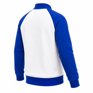 High Quality Men's Winter Contrast Color <b>Baseball</b> <b>Bomber</b> <b>Jacket</b> Ribbed Trim OEM Casual Streetwear Fleece Outerwear Custom Logo - Product Image 4