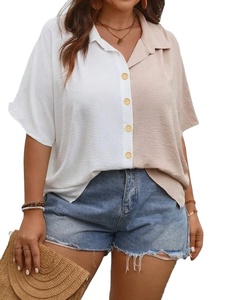 Camisa personalizada para mujer, cárdigan elegante de verano con bloques de color, blusas transpirables elegantes a la moda, ropa adecuada para muchas ocasiones - Product Image 3