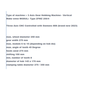 Machine à tailler les engrenages CNC universelle WMW, machine à tailler les engrenages CNC reconditionnée, haute précision, pour la fabrication industrielle d'engrenages - Product Image 6