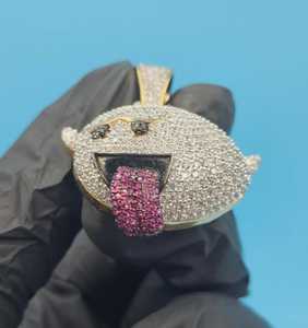 Pendentif Fantôme Coquin Mario Boo en Argent 925, Bijou Hip Hop de Rappeur, Moissanite VVS, Charme de Luxe Unisexe - Product Image 2