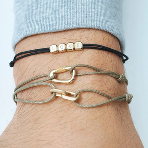Wholesale 18K Real Gold <b>LOVE</b> Letter Cube Charm Black Cord <b>Bracelet</b> Personalized Valentine Gift Women Fine Jewelry OEM Custom - Product Image 4