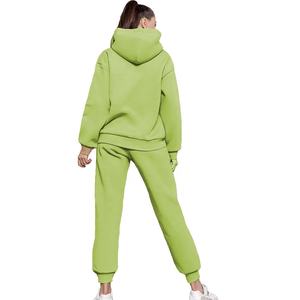 Conjuntos de chándal para mujer, chándal combinado de color único, Sudadera con capucha y Jersey personalizado barato, chándal para correr - Product Image 2