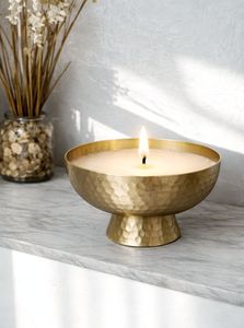 Brass <b>Candle</b> Jar with Lid Handmade Decorative Metal <b>Candle</b> Container Reusable <b>Candle</b> <b>Holder</b> for Home Decor Aromatherapy Gift - Product Image 3