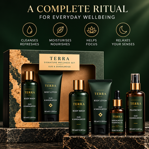 Set de Cuidado de la Piel para Hombre OEM/ODM, Gel de Ducha, Loción, Bruma Corporal, Aceite Esencial de Sándalo, Fragancia y Diseño de Empaque Personalizados - Product Image 5