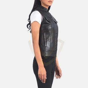 Nuevos Chalecos de Motocicleta para Mujer, Chalecos de Cuero, Diseño Personalizado, Chalecos de Cuero Premium para Mujer - Product Image 5