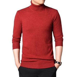 เสื้อสเวตเตอร์คอเต่าแขนยาวทรงเข้ารูปสำหรับผู้ชายลายเรียบสีพื้นสำหรับฤดูใบไม้ร่วง - Product Image 2