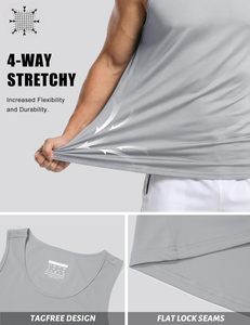 Men’s <b>Sleeveless</b> Tank <b>Top</b> Cotton Gym Workout Shirt Breathable Fitness Vest Athletic Training Wear Lightweight <b>Summer</b> Casual Wear - Product Image 5