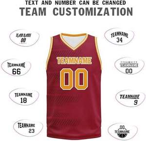 Red color Custom Unisex Basketball Uniform Sets Professional Breathable Quick-Dry Comfortable <b>Cheap</b> in price Basketball Uniforms - Product Image 5