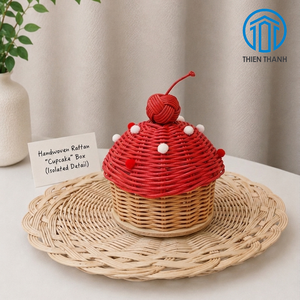 High Quality Gergean Rattan <b>Cupcake</b> Basket Handmade Wicker Gift <b>Box</b> with Lid for Ramadan Eid Mubarak Gifts - Product Image 1