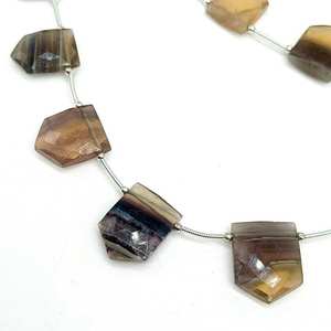 Collar de cuentas facetadas de fluorita multicolor, hecho a mano, estilo minimalista, gargantilla de cuentas para mujer, para la elaboración de joyería. - Product Image 1