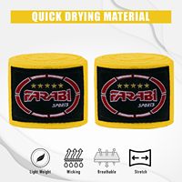 Bandages de boxe FARABI SPORTS en coton élastique et polyester, fermeture auto-agrippante réglable, unisexe adulte, équipement de protection MMA Muay Thai