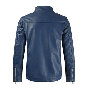 Vestes en cuir de vache 100% originales pour hommes, élégantes, bleues, à manches longues, dernier design, haute qualité, style populaire, état neuf - Product Image 2