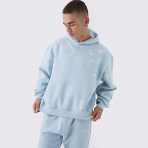 Conjunto de Sudadera con Capucha Gris para Hombre, Estilo Casual, Oversize, Pantalones Cargo de Felpa, Estilo Otoñal, Color Sólido, Prenda Exterior de Algodón Tejido - Product Image 6
