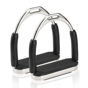 Étriers de cheval en acier inoxydable robustes, antidérapants, à large surface de contact, conception de sécurité, équipement d'équitation durable - Product Image 1
