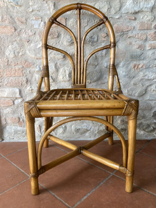 <b>Vintage</b> Bamboo <b>Chair</b> Handmade Natural Woven Accent <b>Chair</b> Rustic Boho Style Seating Furniture for Living Room Bedroom Dining - Product Image 6