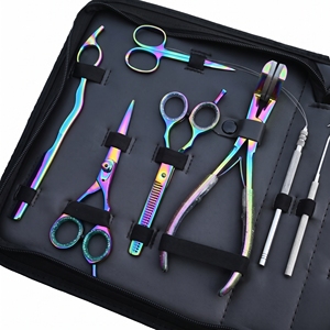 Kit de Extensiones de Cabello de Alta Resistencia con Estuche Negro, Pinza de Presión para Cinta Adhesiva, Cortador de Queratina, Tijeras de Afeitar y Tijeras de Entresacar - Product Image 3