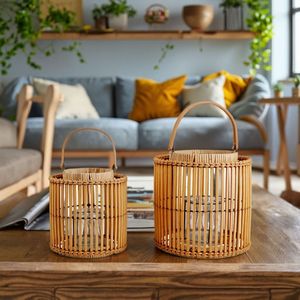 Trendy Coastal Style Handmade <b>Bamboo</b> Decorative <b>Lantern</b> Sustainable Rustic Suitable for Home Garden & Wedding Decoration - Product Image 5