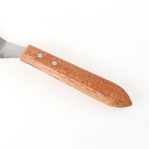Spatule mini offset en acier inoxydable de qualité alimentaire 22 cm, manche en bois naturel, lame flexible de 0,5 mm, outil de sécurité alimentaire résistant à la rouille - Product Image 2