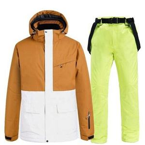 Traje de esquí cortavientos impermeable de buena calidad, chaqueta de esquí térmica para exteriores de invierno, pantalones de esquí con cremallera térmica estampados - Product Image 5