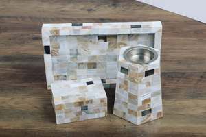 NobleShell - Juego de incienso de nácar con caja de acrílico, quemador de incienso de lujo hecho a mano con incrustaciones para una elegante decoración del hogar árabe - Product Image 6