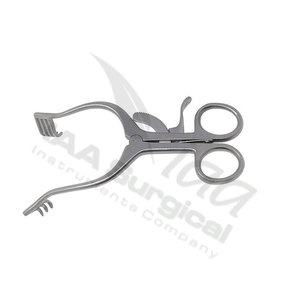 Retracteur Cérébellaire Auto-Retenu Adson en Acier Inoxydable 4x4 à Pointes Aiguisées avec Poignée Anneau et Cliquet, Certifié CE, pour Usage Médical et Chirurgical en Hôpital - Product Image 2