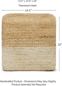 Pouf carré en jute tissé à la main 2026 pour la décoration de la maison, des complexes hôteliers, des hôtels et des patios - Product Image 5