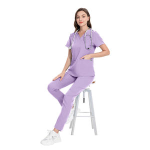 ชุดพยาบาลแบบสั่งทำ รุ่น 42168 คอซิป ชุดแพทย์ราคาประหยัด ชุดยูนิฟอร์มทันตกรรม แบบ unisex ผ้าโพลีเอสเตอร์ 94% สแปนเด็กซ์ 6% - Product Image 5