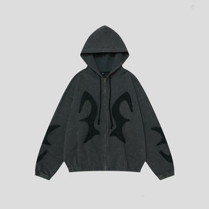 Sudaderas con capucha para hombre, con cremallera, forro polar, cálidas, informales, estilo urbano, juveniles, con impresión personalizada de alta calidad - Product Image 2