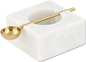 Conteneur à sel et poivre de qualité supérieure, élégant pot à sel et poivre, organisateur moderne pour sel et poivre, salière et poivrière en marbre faites à la main - Product Image 4