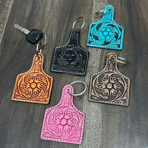 Porte-clés en cuir de vachette personnalisé fait à la main en gros, porte-clés personnalisé à la mode, breloques pour cadeaux et promotion pour unisexe - Product Image 5