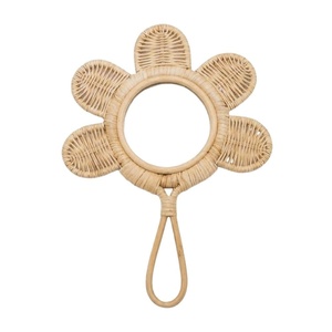 Flower Rattan Hand Mirror Kids Furniture Round Petal Shape Handheld Decor Wholesale Eco Friendly New Best Factory Price - Product Image 1
