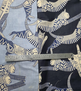 Tissu en coton imprimé chat 2026, motif géométrique noir et gris, vendu au mètre, matériau de couture à prix d'usine - Product Image 1