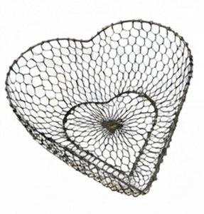 Premium Heart Shape Metal <b>Wire</b> <b>Storage</b> <b>Basket</b> Rustic Style for Home Decoration Stylish Home Accent - Product Image 1