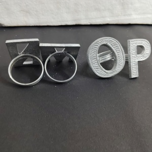 แหวนรัดผ้าเช็ดปากแบบตัวอักษร M N O P รุ่นโมเดิร์น สีเงิน ทำจากโลหะ สำหรับงานจัดเลี้ยงและรับประทานอาหารที่บ้าน - Product Image 5