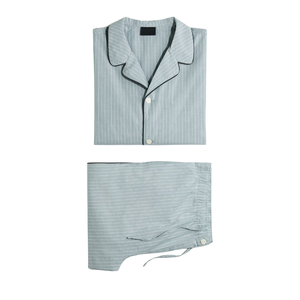 ชุดลำลองผู้ชาย ลายทาง แขนยาว สกรีนโลโก้ได้ ผ้าฝ้าย 100% หนา 160 GSM แห้งเร็ว ซักเครื่องได้ ชุดนอนแบบสวมใส่สบาย - Product Image 3