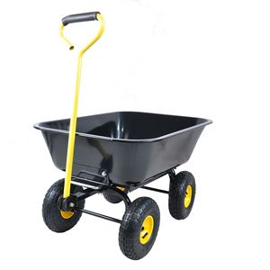 รถดัมพ์ยางลม10นิ้วสีดำพับได้พร้อมโครงเหล็กสำหรับสวน - Product Image 1