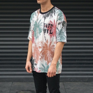 Camisetas de gran tamaño de algodón 100% de lujo para hombre, sublimación personalizada 3D para estampado Puff, ropa de calle gráfica con hombros caídos, Digital sólida - Product Image 3