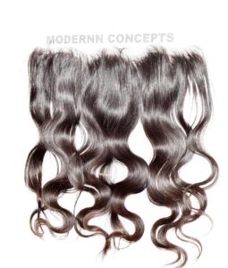 Cabello Humano Natural Virgen 100% al por Mayor, con Cutícula Alineada, Trama Genius, Frontal 13*4, Ondulado, de Templo Indio Negro Mink, Económico - Product Image 5